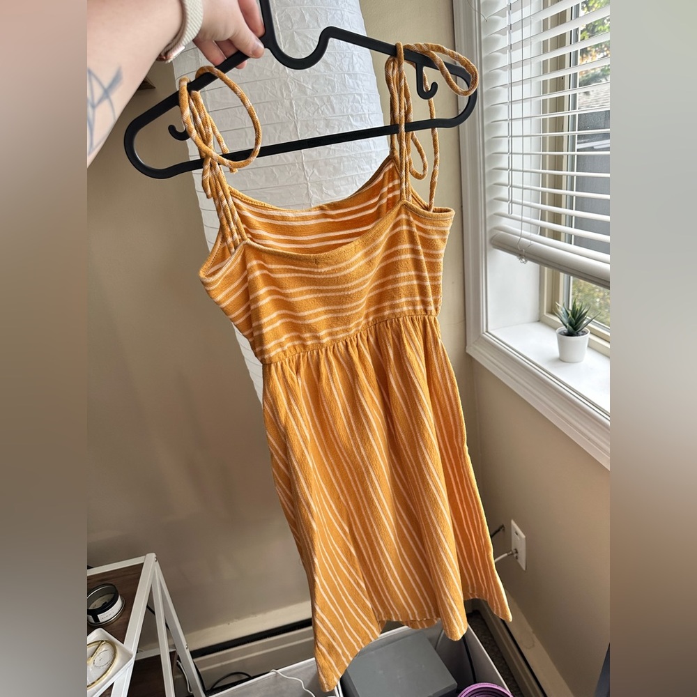 Caution to the Wind Yellow Striped Summer Dress - Picture 2 of 4